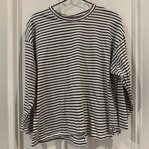 AYR The Slushy Tee Black/White Striped - Women’s Medium